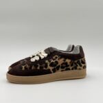 Sneakers Donna Soldini In Pelle Scamosciata Marrone e Cavallino Leopardato art. Akira Amalfi/Leo/Amalfi - immagine 4
