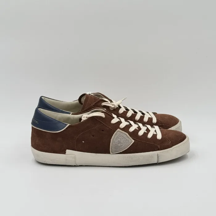 Sneakers Uomo Philippe Model  Paris Prsx in Camoscio Marrone e Spoiler Blu art. PRLU XS16, foto 1 di 5