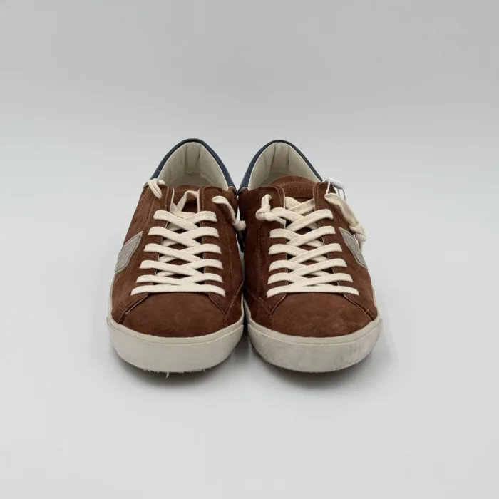 Sneakers Uomo Philippe Model  Paris Prsx in Camoscio Marrone e Spoiler Blu art. PRLU XS16, foto 3 di 5