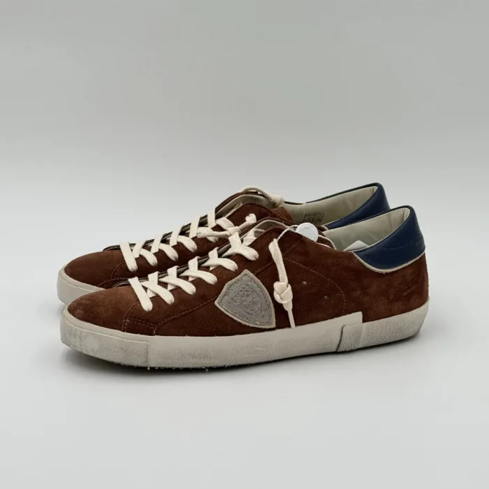 Sneakers Uomo Philippe Model  Paris Prsx in Camoscio Marrone e Spoiler Blu art. PRLU XS16, foto 2 di 5