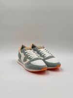 Sneakers Uomo Philippe Model Tropez in Camoscio Verde e Nylon Bianco cod. TZLU WN67 - immagine 3