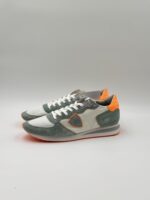 Sneakers Uomo Philippe Model Tropez in Camoscio Verde e Nylon Bianco cod. TZLU WN67 - immagine 2