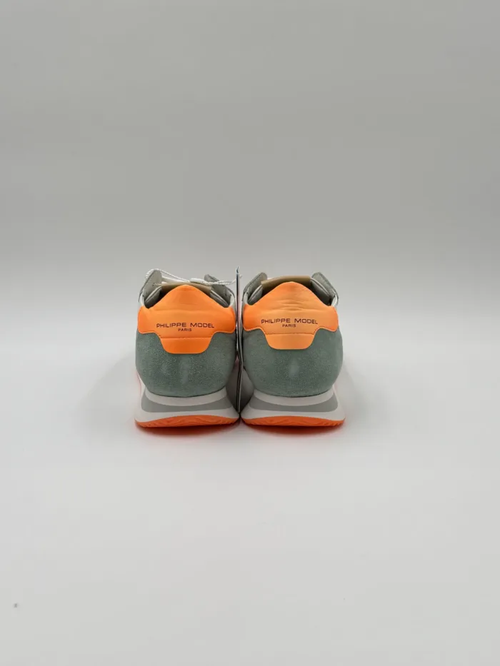 Sneakers Uomo Philippe Model Tropez in Camoscio Verde e Nylon Bianco cod. TZLU WN67, foto 4 di 4