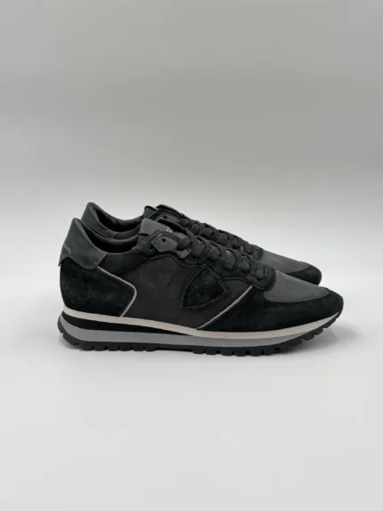 Sneakers Uomo Philippe Model Tropez in Pelle e Camoscio Nero cod. TZLU XI02