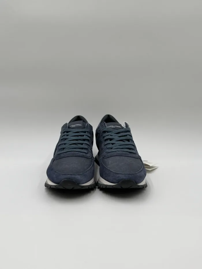 Sneakers Uomo Philippe Model Tropez in Pelle e Camoscio Blu cod. TZLU XI03, foto 3 di 5