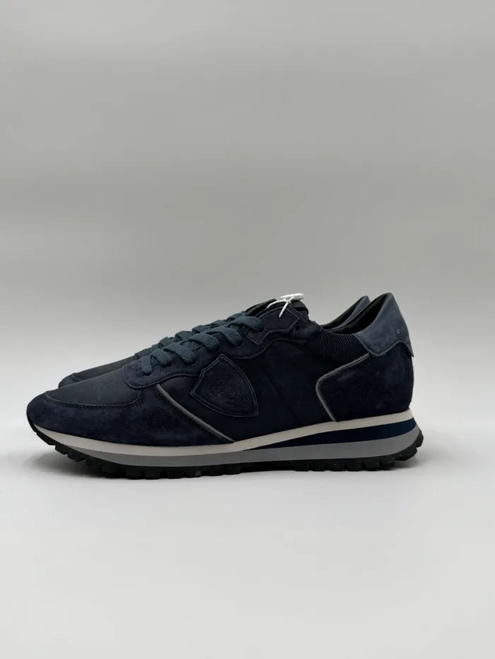 Sneakers Uomo Philippe Model Tropez in Pelle e Camoscio Blu cod. TZLU XI03, foto 2 di 5