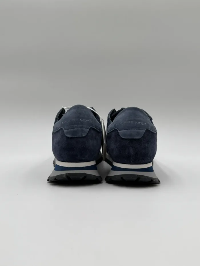 Sneakers Uomo Philippe Model Tropez in Pelle e Camoscio Blu cod. TZLU XI03, foto 5 di 5