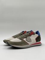Sneakers Uomo Philippe Model Tropez In Pelle Avorio e Dettagli Verdi cod. TZLU WV02 - immagine 3