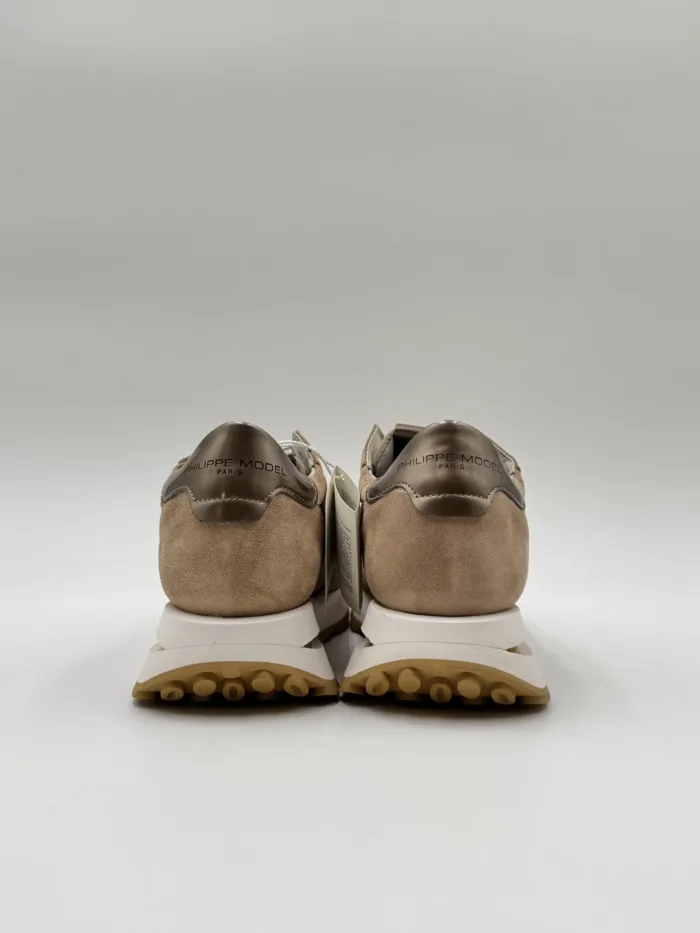 Sneakers Donna Philippe Model Tropez Haute in Camoscio Beige e Spoiler Bronzoart. TKLD DM05, foto 4 di 4