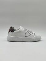 Sneakers Donna Philippe Model Temple in Pelle Bianca e Spoiler Micro Sfere Multicolor art. BTLD PA01