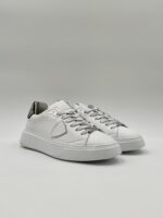 Sneakers Donna Philippe Model Temple in Pelle Bianca e Spoiler Micro Sfere Multicolor art. BTLD PA01 - immagine 2