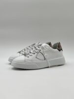 Sneakers Donna Philippe Model Temple in Pelle Bianca e Spoiler Micro Sfere Multicolor art. BTLD PA01 - immagine 4