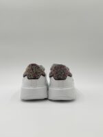 Sneakers Donna Philippe Model Temple in Pelle Bianca e Spoiler Micro Sfere Multicolor art. BTLD PA01 - immagine 5
