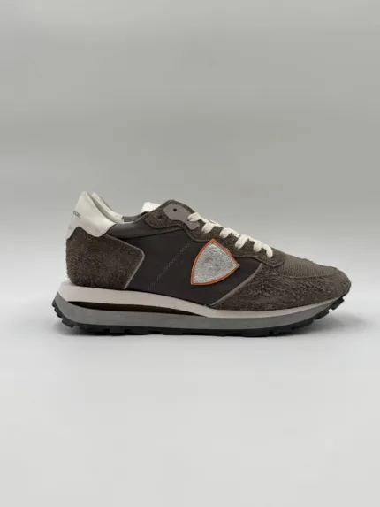 Sneakers Uomo Philippe Model Tropez Haute In Pelle e Camoscio Grigio art. TKLU DX02