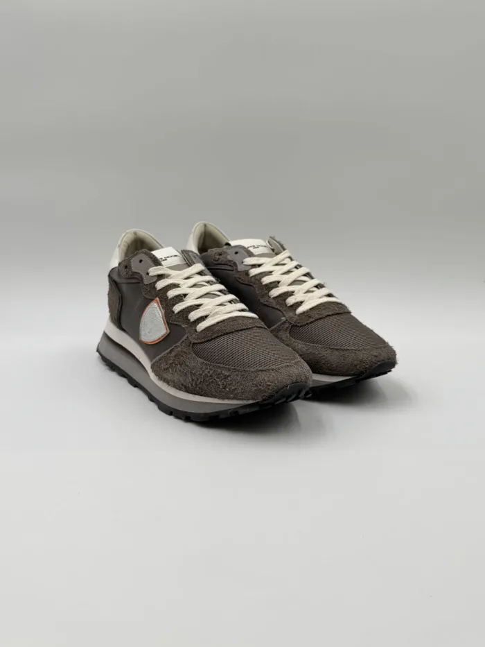 Sneakers Uomo Philippe Model Tropez Haute In Pelle e Camoscio Grigio art. TKLU DX02, foto 4 di 5