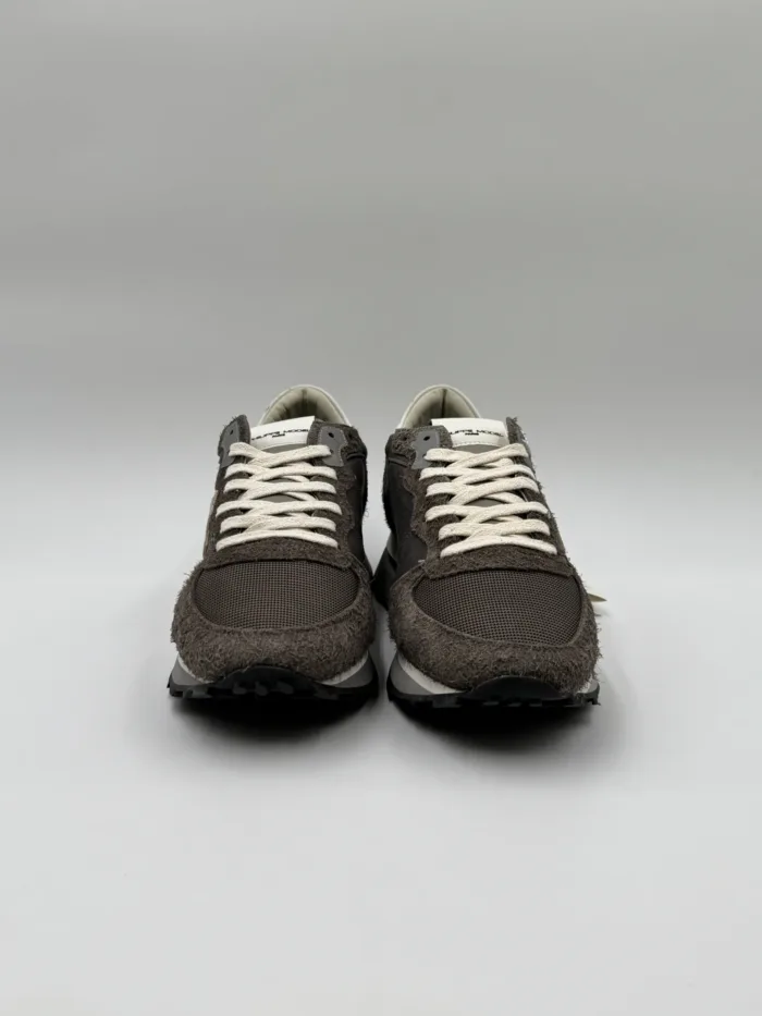Sneakers Uomo Philippe Model Tropez Haute In Pelle e Camoscio Grigio art. TKLU DX02, foto 3 di 5