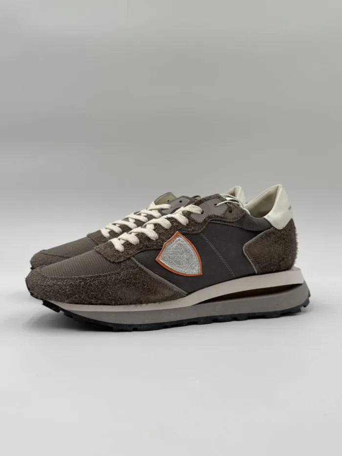 Sneakers Uomo Philippe Model Tropez Haute In Pelle e Camoscio Grigio art. TKLU DX02, foto 2 di 5
