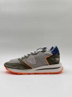 Sneakers Uomo Philippe Model Tropez Haute In Pelle e Nylon Verde Militare e Dettagli Fluo art. TKLU WNV2 - immagine 2