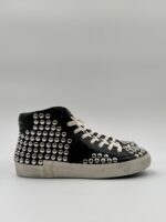 Sneakers Stivaletto Donna Philippe Model Paris Prsx High in Pelle Nera e Borchie art. PRHD SVV1