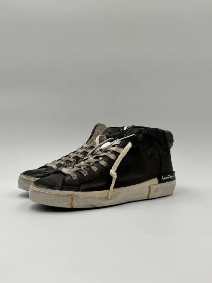 Sneakers Stivaletto Donna Philippe Model Paris Prsx High in Pelle Nera art. PRHD HE02, foto 2 di 5