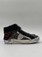 Sneakers Stivaletto Donna Philippe Model Paris Prsx High in Cavallino Maculato e Glitter art. PRHD VGA1