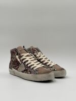 Sneakers Stivaletto Donna Philippe Model Paris Prsx High in Tela Glitter Multicolor Stampa Leopardata art. PRHD AG01 - immagine 2