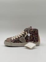 Sneakers Stivaletto Donna Philippe Model Paris Prsx High in Tela Glitter Multicolor Stampa Leopardata art. PRHD AG01 - immagine 4