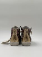 Sneakers Stivaletto Donna Philippe Model Paris Prsx High in Tela Glitter Multicolor Stampa Leopardata art. PRHD AG01 - immagine 5