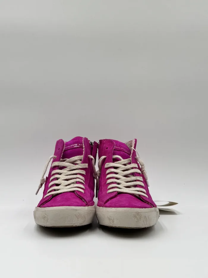 Sneakers Stivaletto Donna Philippe Model Paris Prsx High in Camoscio Fucsia art. PRHD DS18, foto 3 di 5
