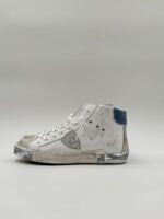 Sneakers Stivaletto Donna Philippe Model Paris Prsx High in Pelle Bianca e Spoiler Jeans art. PRHD VDD3 - immagine 4