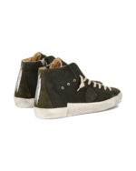 Stivaletto Sneakers Uomo Philippe Model Paris Prsx In Pelle Scamosciata Verde Scuro ed Imbottitura Interna cod. PRHU DF02 - immagine 3