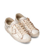 Sneakers Donna Paris Prsx Philippe Model in Pelle Bianca con Diamanti art. PRLD DMY2 - immagine 2
