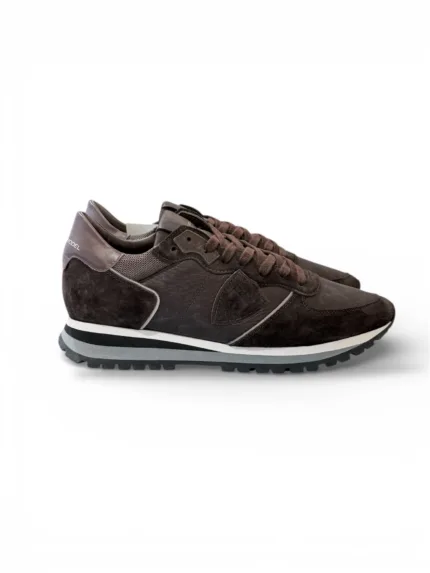 Sneakers Uomo Philippe Model Tropez in Pelle e Camoscio Testa di Moro cod. TZLU XI01