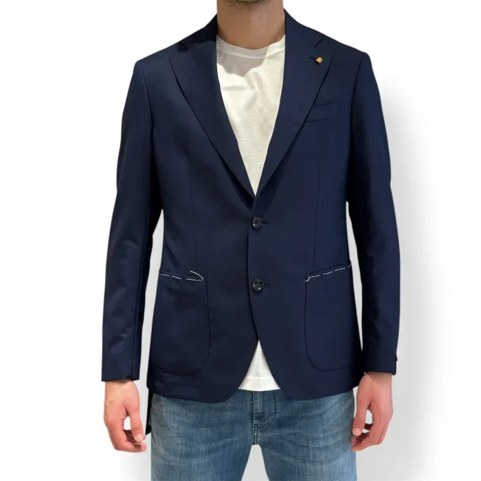 Giacca Latorre in Lana Sfoderata Vitale Barberis Blu Drop 7 Art. F74 PU0091/101, foto 1 di 4