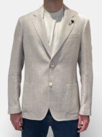 Giacca Lardini in Misto Lino Beige Ecrù Art. CN6202E CN64519 150