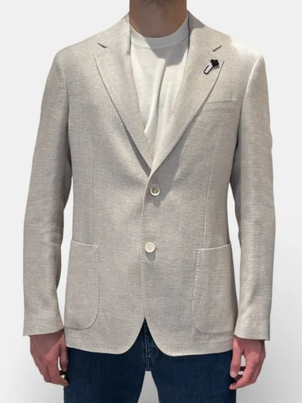 Giacca Lardini in Misto Lino Beige Ecrù Art. CN6202E CN64519 150