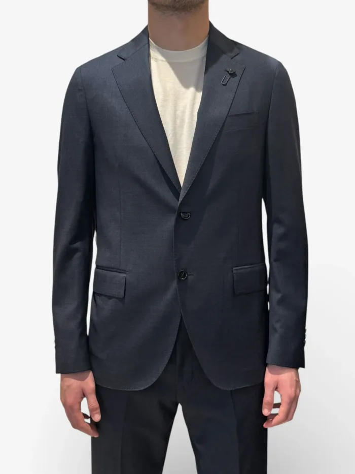 Abito Lardini Semifoderato in Tessuto Loro Piana Zelander Dream Blu Denim Art. CN445AE CN64416 820, foto 1 di 7