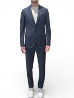 Abito Lardini Semifoderato in Tessuto Loro Piana Zelander Dream Blu Denim Art. CN445AE CN64416 820 - immagine 4