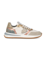 Sneakers Donna Philippe Model Tropez 2.1 Bianco Oro e Azzurro cod. TYLD WD01