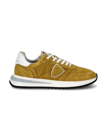 Sneakers Uomo Philippe Model  Paris Tropez 2.1 in Camoscio Senape e Spoiler Bianco art. TYLU DL03