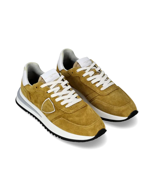 Sneakers Uomo Philippe Model  Paris Tropez 2.1 in Camoscio Senape e Spoiler Bianco art. TYLU DL03, foto 2 di 5