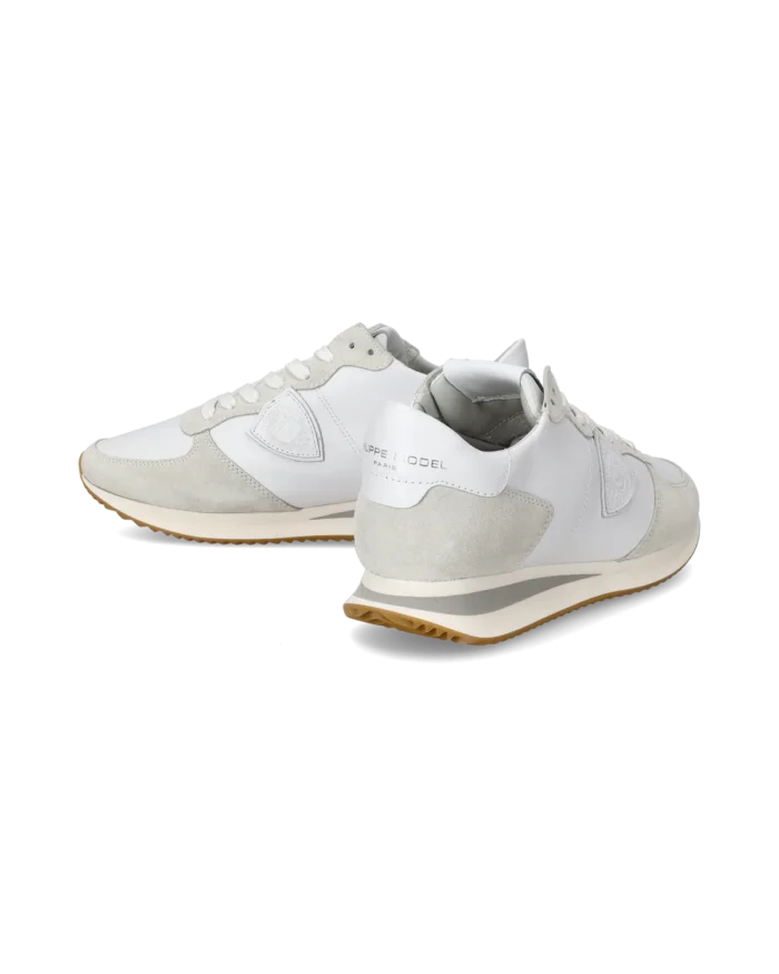 Sneakers Donna Philippe Model Tropez In Pelle e Camoscio Bianco art. TZLD 6001, foto 3 di 6