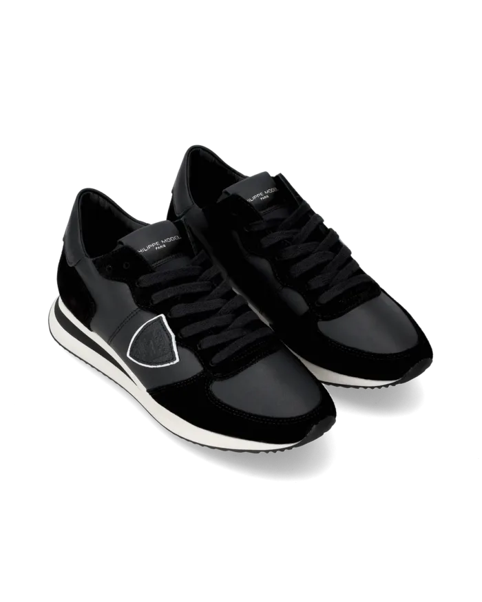 Sneakers Donna Philippe Model Tropez In Pelle e Camoscio Nero art. TZLD 6004, foto 3 di 5
