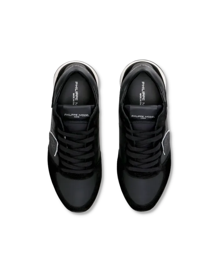 Sneakers Donna Philippe Model Tropez In Pelle e Camoscio Nero art. TZLD 6004, foto 4 di 5