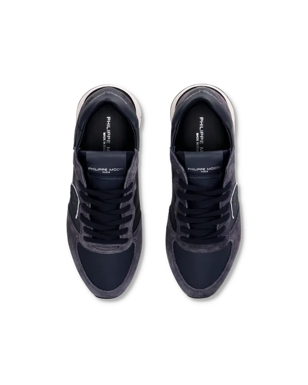 Sneakers Donna Philippe Model Tropez In Pelle e Camoscio Blu art. TZLD 6005, foto 4 di 5
