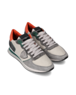 Sneakers Uomo Philippe Model Tropez In Pelle Grigia e Dettagli Verdi cod. TZLU WV01 - immagine 2