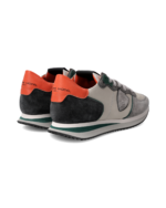 Sneakers Uomo Philippe Model Tropez In Pelle Grigia e Dettagli Verdi cod. TZLU WV01 - immagine 4