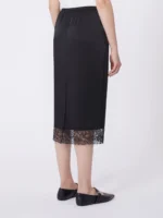 Gonna MaxMara Weekend in Raso Con Pizzo Nero Art. WKDDIORAMA - immagine 4