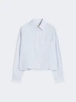 Camicia MaxMara Weekend in puro cotone bacchettato Bianco e Azzurro Art. WKDEDEN