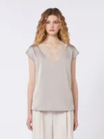 Top MaxMara Weekend in Raso Con Pizzo Nude Art. WKDSTAFFA - immagine 2